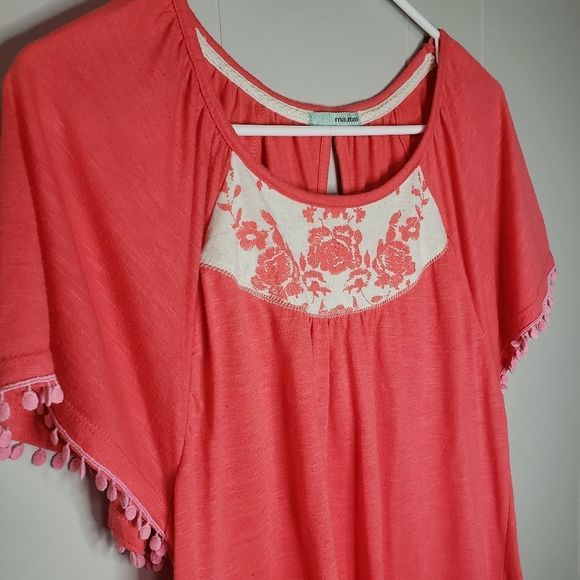 3 for $25 Maurice's Boho Rose Dark Peach Top Blouse Medium - Picture 2 of 5